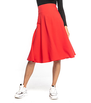 Червена пола с висока талия Hera снимка