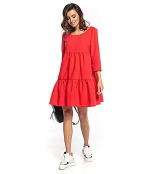 Разкроена рокля в малинено червен нюанс Imia снимка