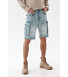 Светлосини мъжки памучни къси дънкови панталони Abner-0 снимка