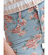 Сини дамски къси дънкови панталонки с флорален принт Hola-3 снимка