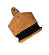 Дамска кожена чанта в цвят охра със змийски релеф Rikita-3 снимка