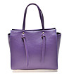 Лилава дамска чанта от естествена кожа Lavoni-1 снимка