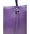 Лилава дамска чанта от естествена кожа Lavoni-3 снимка