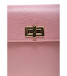 Розова дамска чанта от естествена кожа Bretta-3 снимка