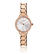Розовозлатист часовник със сребрист циферблат и камъчета Tiffany-0 снимка