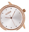 Розовозлатист часовник със сребрист циферблат и камъчета Tiffany-1 снимка