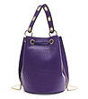 Ефектна кожена дамска чанта в лилав цвят Caryn-1 снимка