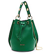 Ефектна кожена дамска чанта в зелен цвят Caryn-0 снимка