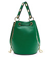 Ефектна кожена дамска чанта в зелен цвят Caryn-1 снимка