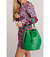 Ефектна кожена дамска чанта в зелен цвят Caryn-4 снимка