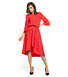 Червена рокля с асиметрична дължина Minelli-0 снимка