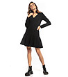 Черна рокля с памук Mevita-0 снимка