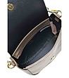 Малка дамска кожена чанта в цвят таупе Zarina-4 снимка