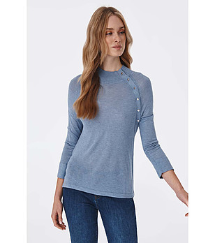 Дамски фин пуловер в син нюанс Freya снимка
