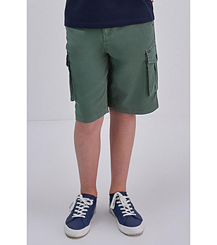 Детски памучни къси панталони в зелен нюанс Zano снимка