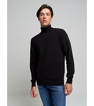 Черен мъжки поло пуловер Iraj снимка