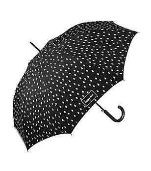 Черен чадър с принт капки, който си променя цвета при дъжд снимка