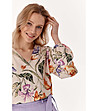 Бежова дамска блуза с флорален принт Magnolia-2 снимка