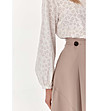 Памучна дамска блуза цвят екрю Hanna-3 снимка