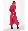 Дълга рокля с текстилен колан в розов цвят Matylda-1 снимка