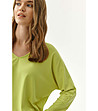 Дамска блуза в нюанс на цвят лайм Klara-2 снимка