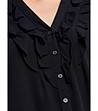 Черна дамска риза с къдрички Massi-2 снимка