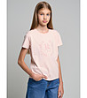 Памучна детска розова тениска Courtney-0 снимка