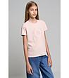 Памучна детска розова тениска Courtney-1 снимка
