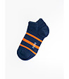 Тъмносини мъжки чорапи с оранжеви кантове Maniek-0 снимка