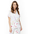 Горнище на пижама в бяло с флорален принт Flores-1 снимка