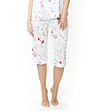 Долнище на пижама в бяло с флорален принт Flores-2 снимка