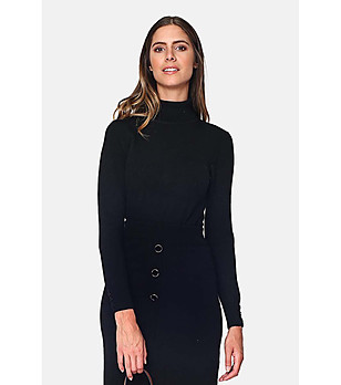 Дамски пуловер в черен цвят Emma с кашмир и коприна снимка