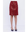 Червена кожена пола с цип Mia-0 снимка