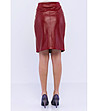 Червена кожена пола с цип Mia-1 снимка