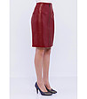 Червена кожена пола с цип Mia-2 снимка