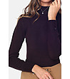 Дамски пуловер в цвят шоколад Emma с естествени влакна-2 снимка