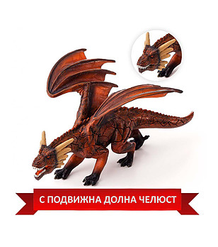 Малка фигурка на Огнен дракон с подвижна челюст снимка