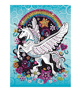 Направи си сам картина с пайети Летящ еднорог 21х28 см снимка