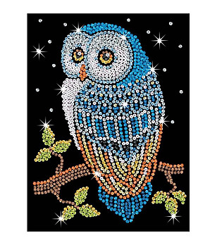 Направи си сам картина с пайети Сова 25х34 см снимка