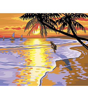 Картина за рисуване по номера Хавайски залез 40х30 см снимка