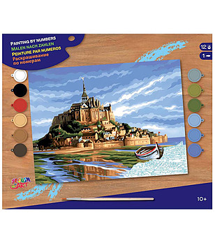 Картина за рисуване по номера Монт Сент Мишел 40х30 см снимка