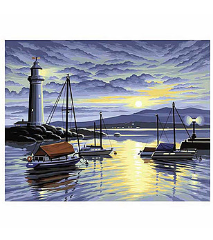 Картина за рисуване по номера Изгрев 40х30 см снимка