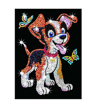 Направи си сам картина с пайети Кученце 25х34 см снимка
