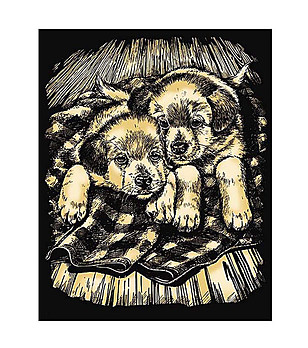 Комплект за гравиране на златна основа Кученца снимка