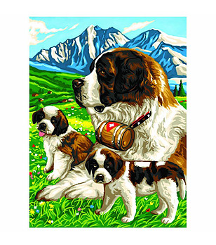 Картина за рисуване по номера Санбернар 23х30 см снимка