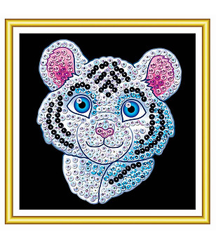 Направи си сам малка картина Бял тигър 17х17 см снимка