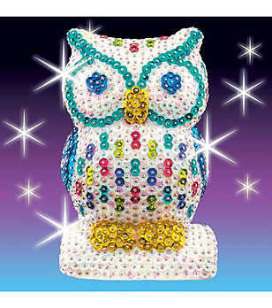 Направи си сам 3D фигурка от пайети Бухал снимка