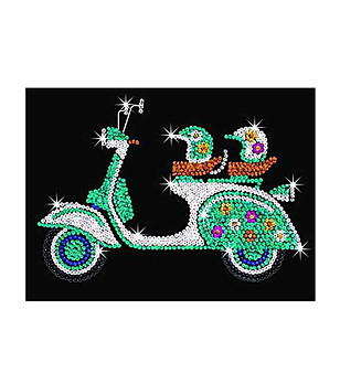 Направи си сам картина с цветни пайети Scooter 31х37 см снимка