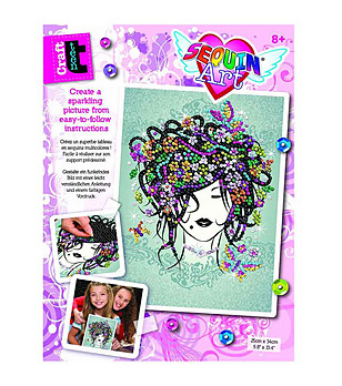 Направи си сам картина с цветни пайети Flower girl 25х34 см снимка