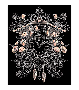 Комплект за гравиране на медна основа Часовник с кукувица снимка